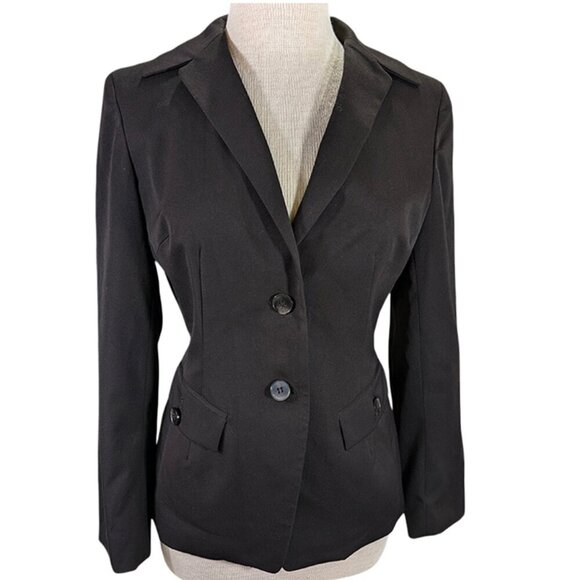 Anne Klein Blazer Womens 4 Brown 2 Button Career Capsule Business Dark Academia - Picture 1 of 12